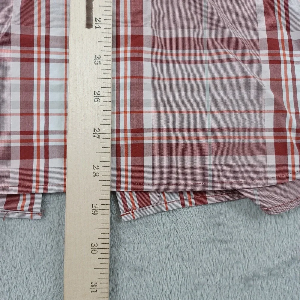 Banana Republic Shirt Mens‎ Medium Red Plaid Camden Fit Preppy
